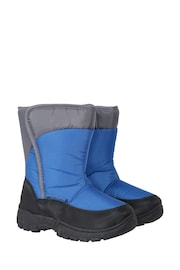 Mountain Warehouse Blue Caribou Kids Single Stripe Sherpa Lined Adaptive Snow Boots Chelsea - Image 3 of 5