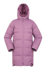 Mountain Warehouse Purple Long Line Down Kids Jacket - Image 1 of 1