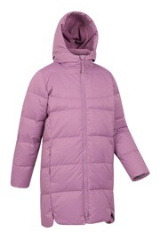 Mountain Warehouse Purple Long Line Down Kids Jacket - Image 3 of 6