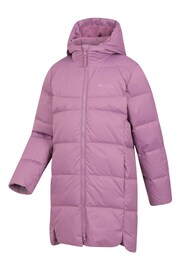 Mountain Warehouse Purple Long Line Down Kids Jacket - Image 4 of 6