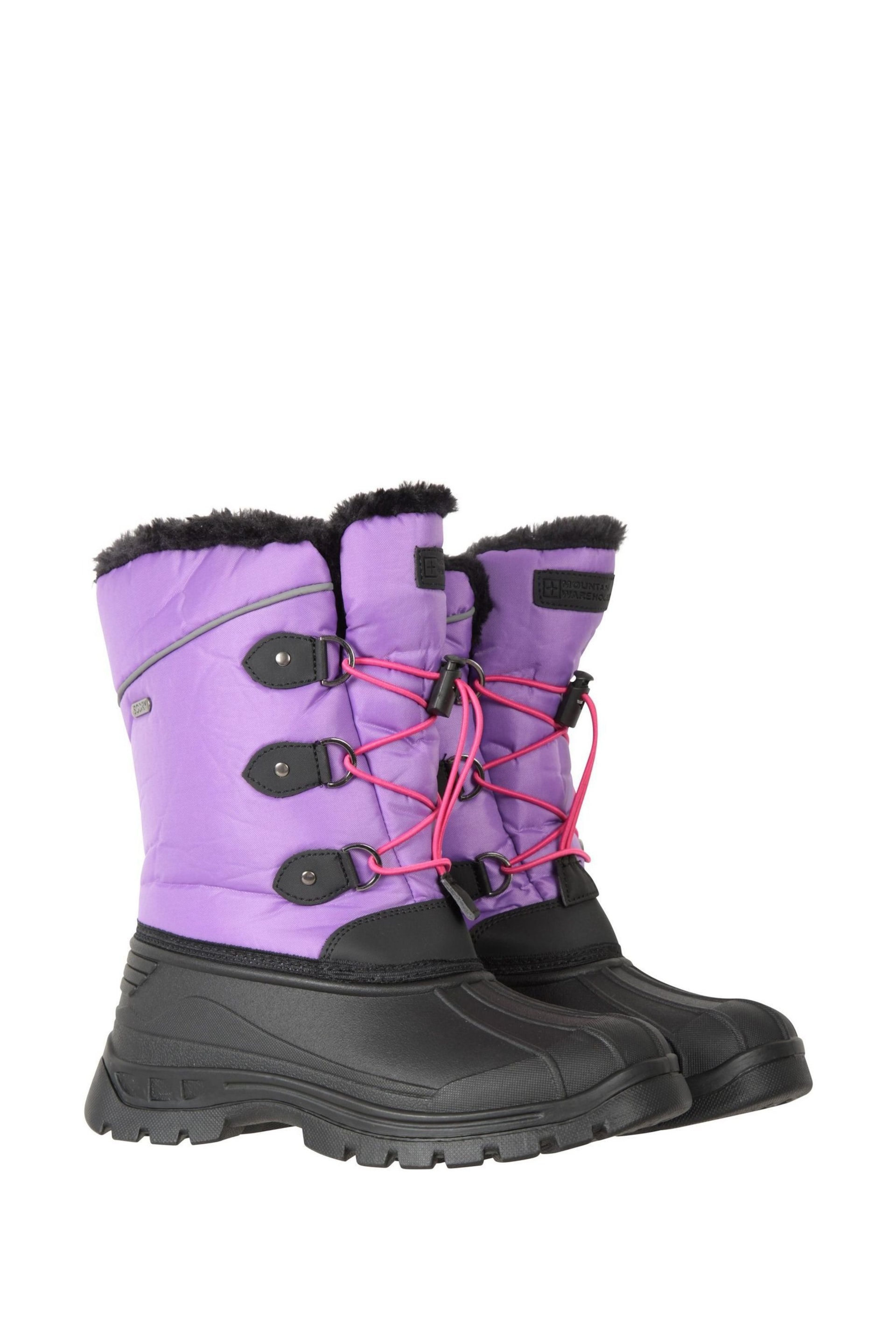 Mountain Warehouse Purple/Black Kids Whistler Sherpa Lined Snow Boots - Image 1 of 5