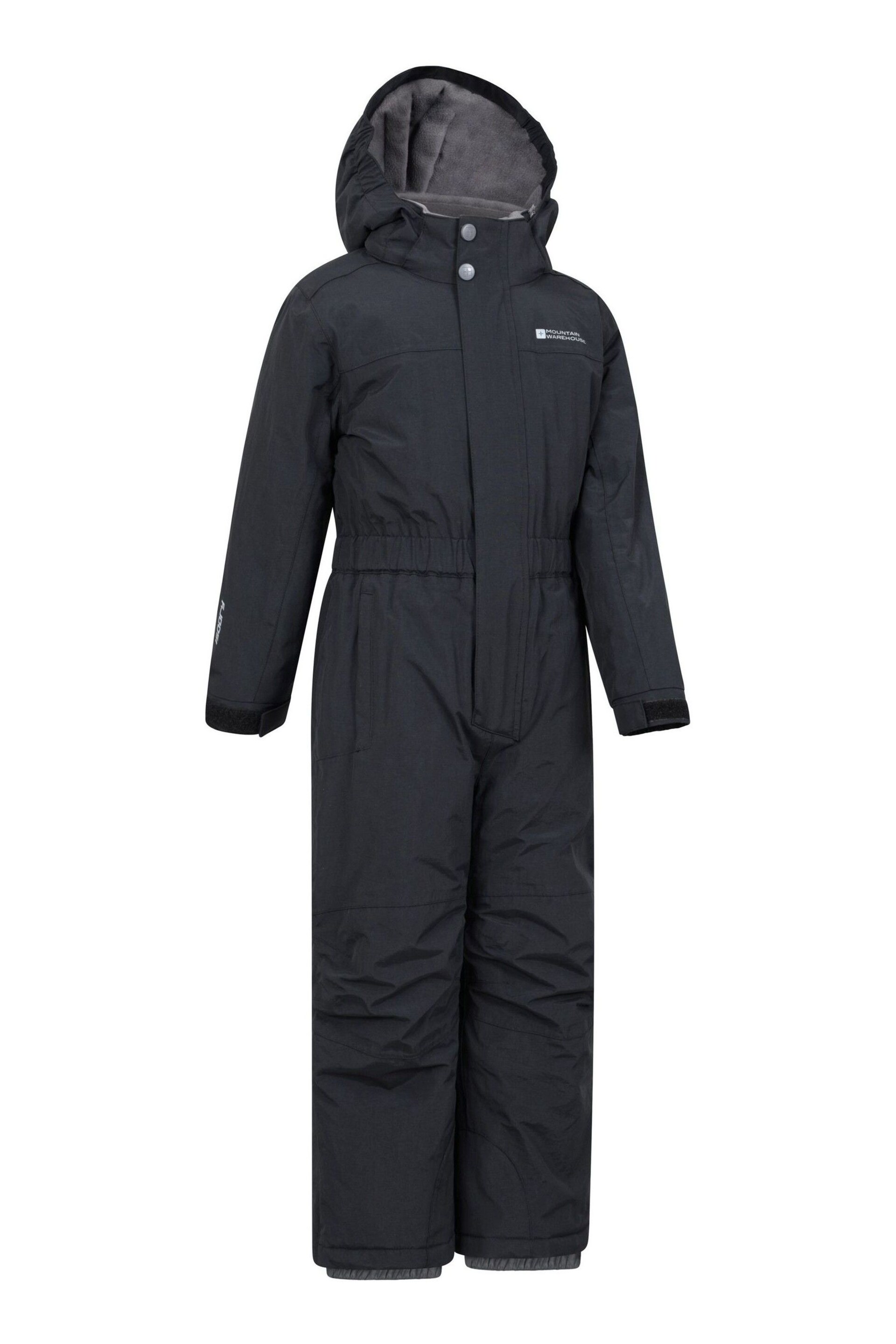 Mountain Warehouse Black Cloud Kids All In One Waterproof Fleece Lined Snowsuit - Image 2 of 6