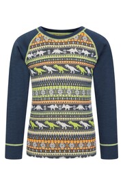 Mountain Warehouse Green Kids Jacquard Merino Thermal Top And Pants Set - Image 2 of 5