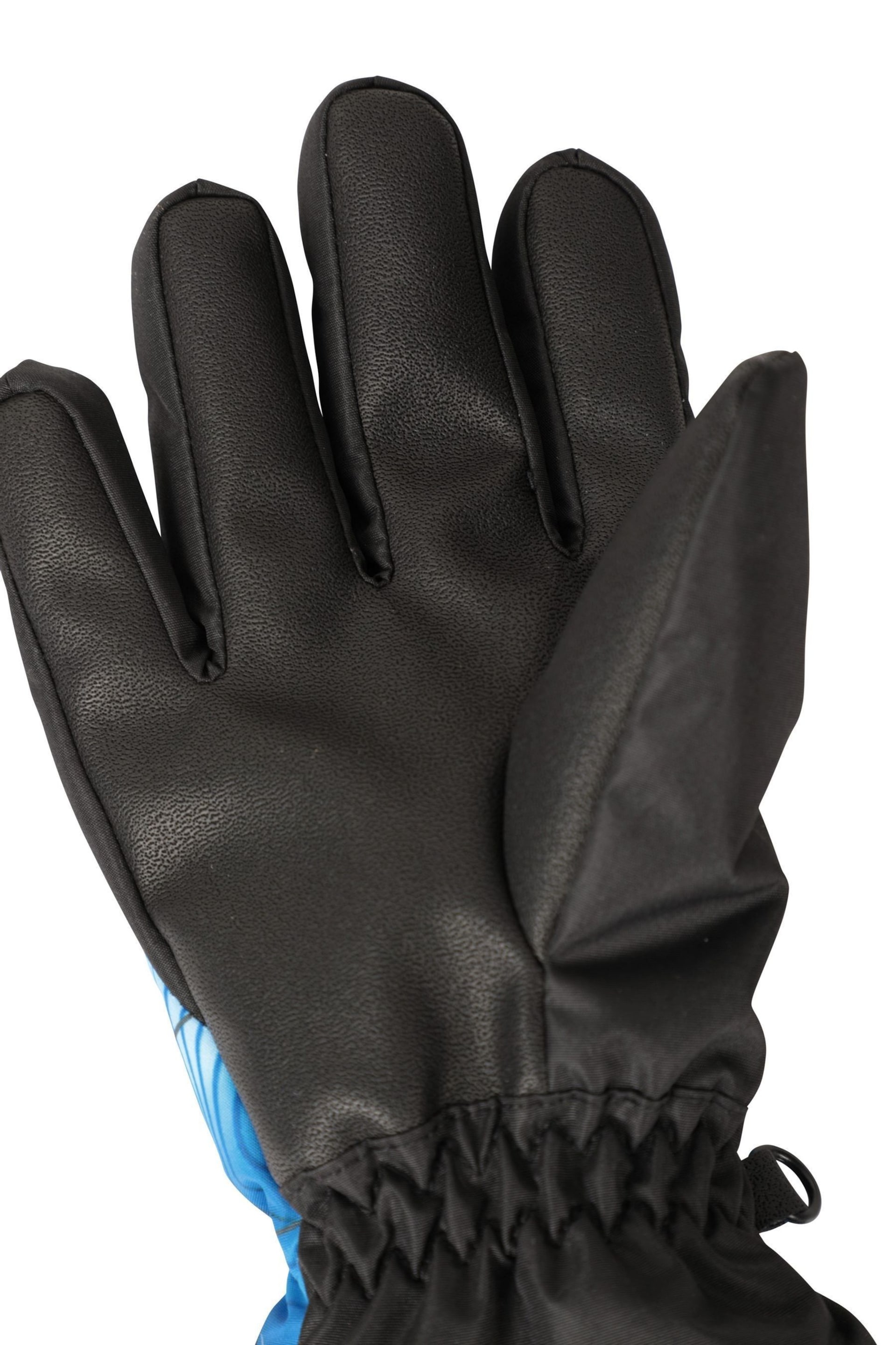 Mountain Warehouse Blue Kids Extreme Waterproof Printed Ski Gloves - Image 4 of 6