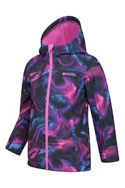 Mountain Warehouse Purple Exodus II Kids Printed Water Resistant Softshell Jacket - Image 4 of 5