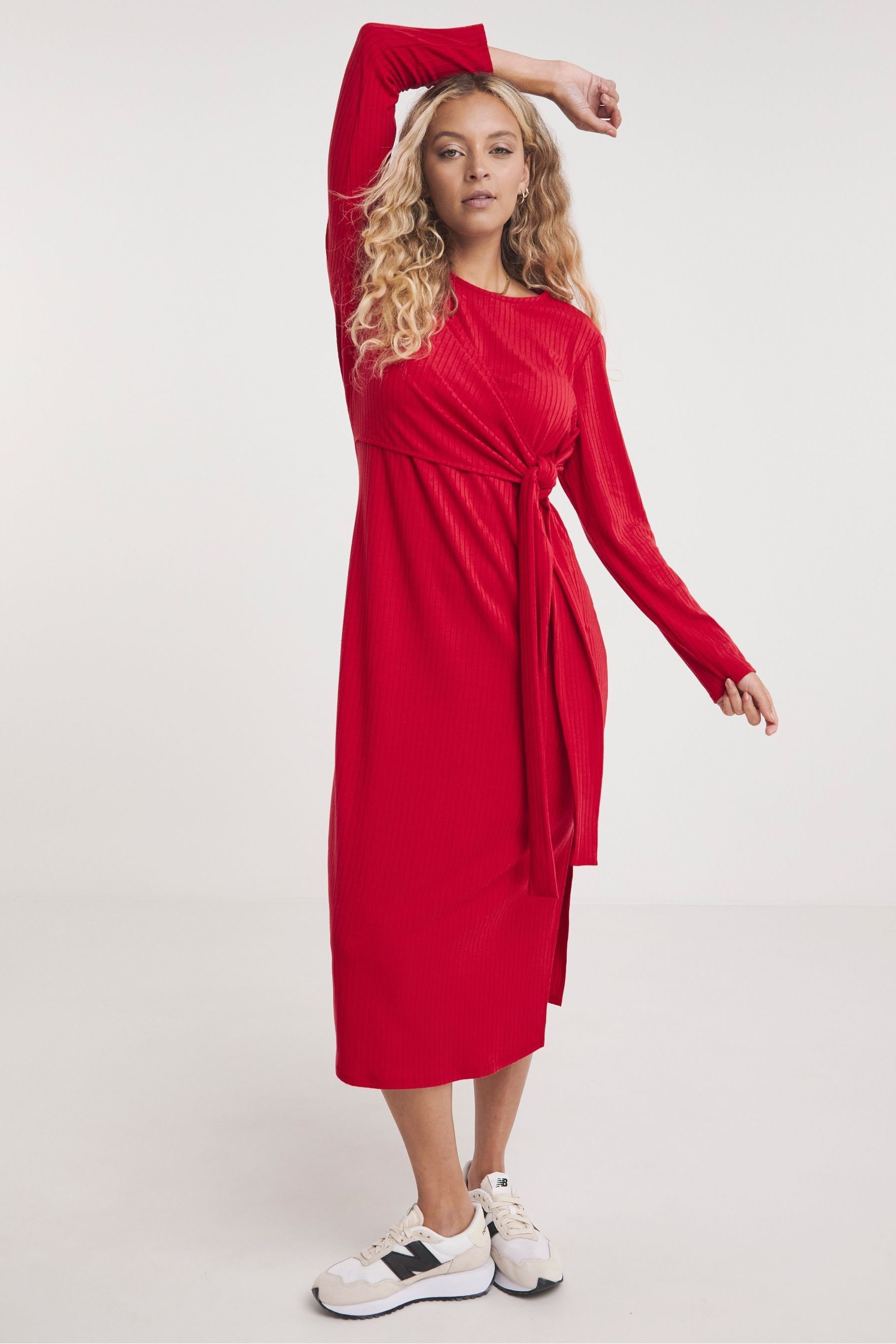 Bright red midi dress outlet