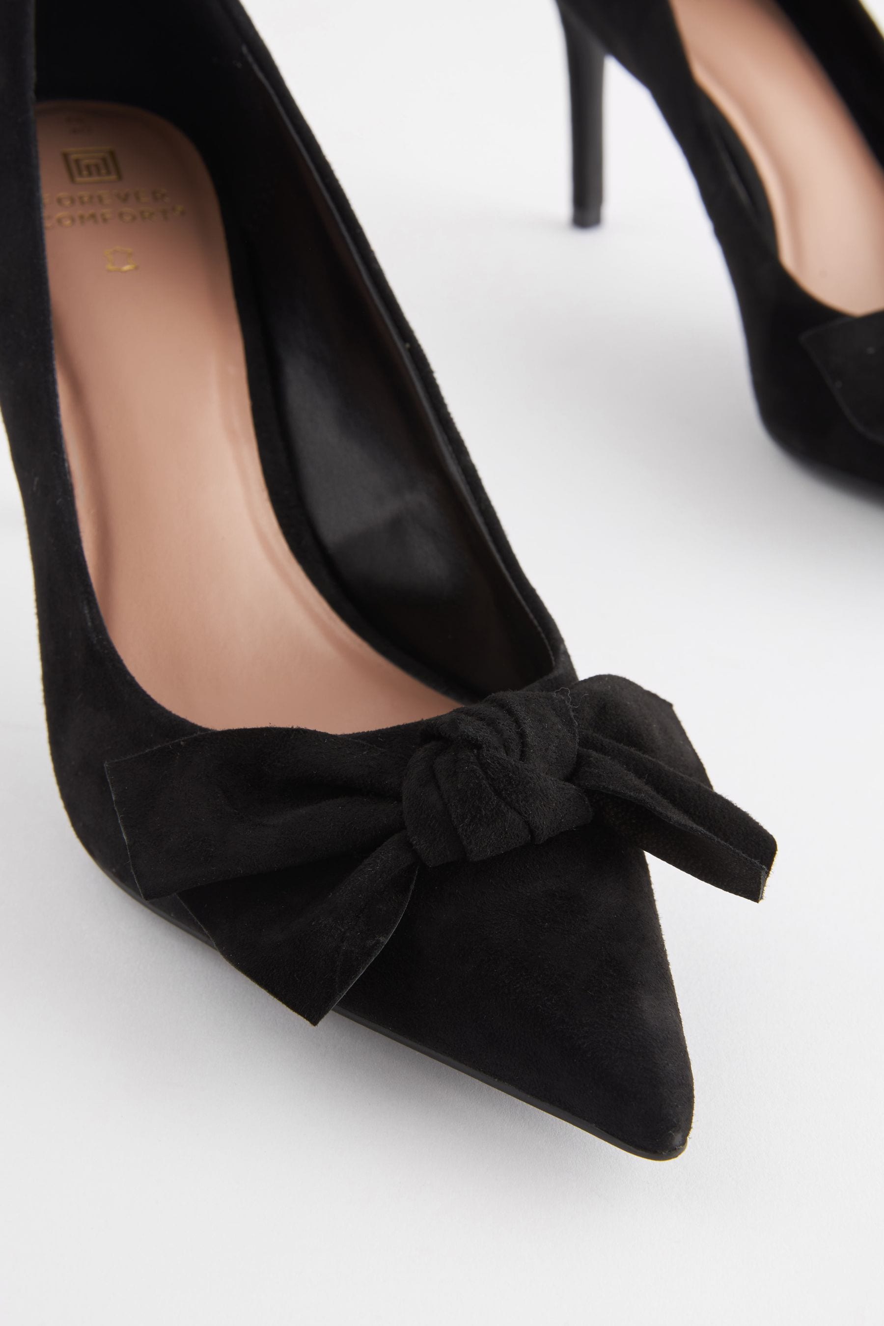 Buy Black Forever Comfort Leather Bow Mid Court Shoes from Next Canada