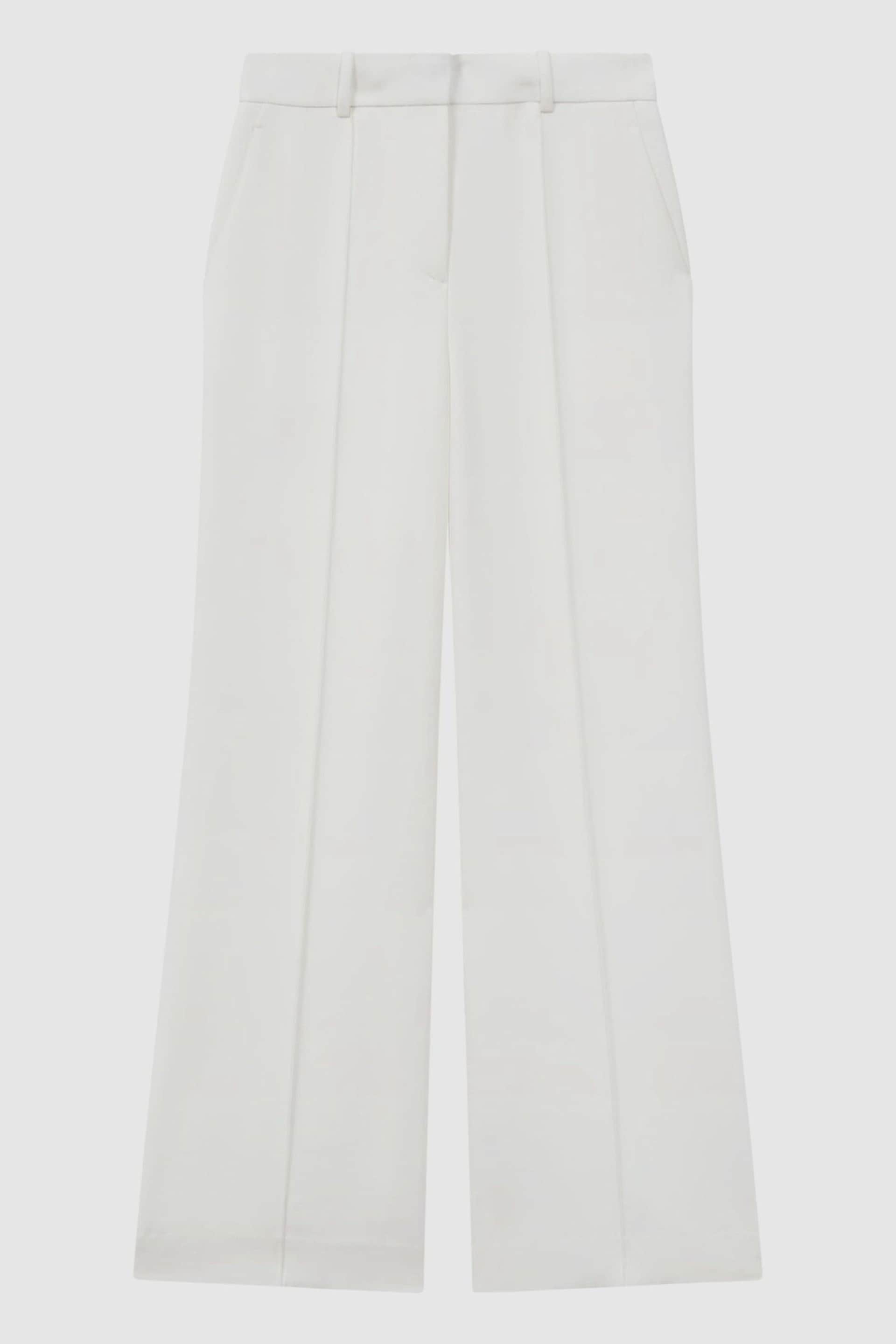 Reiss White Sienna Crepe Wide Leg Suit Trousers - Image 2 of 7