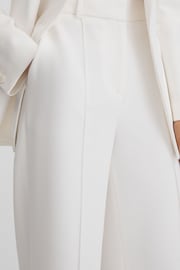 Reiss White Sienna Crepe Wide Leg Suit Trousers - Image 4 of 7