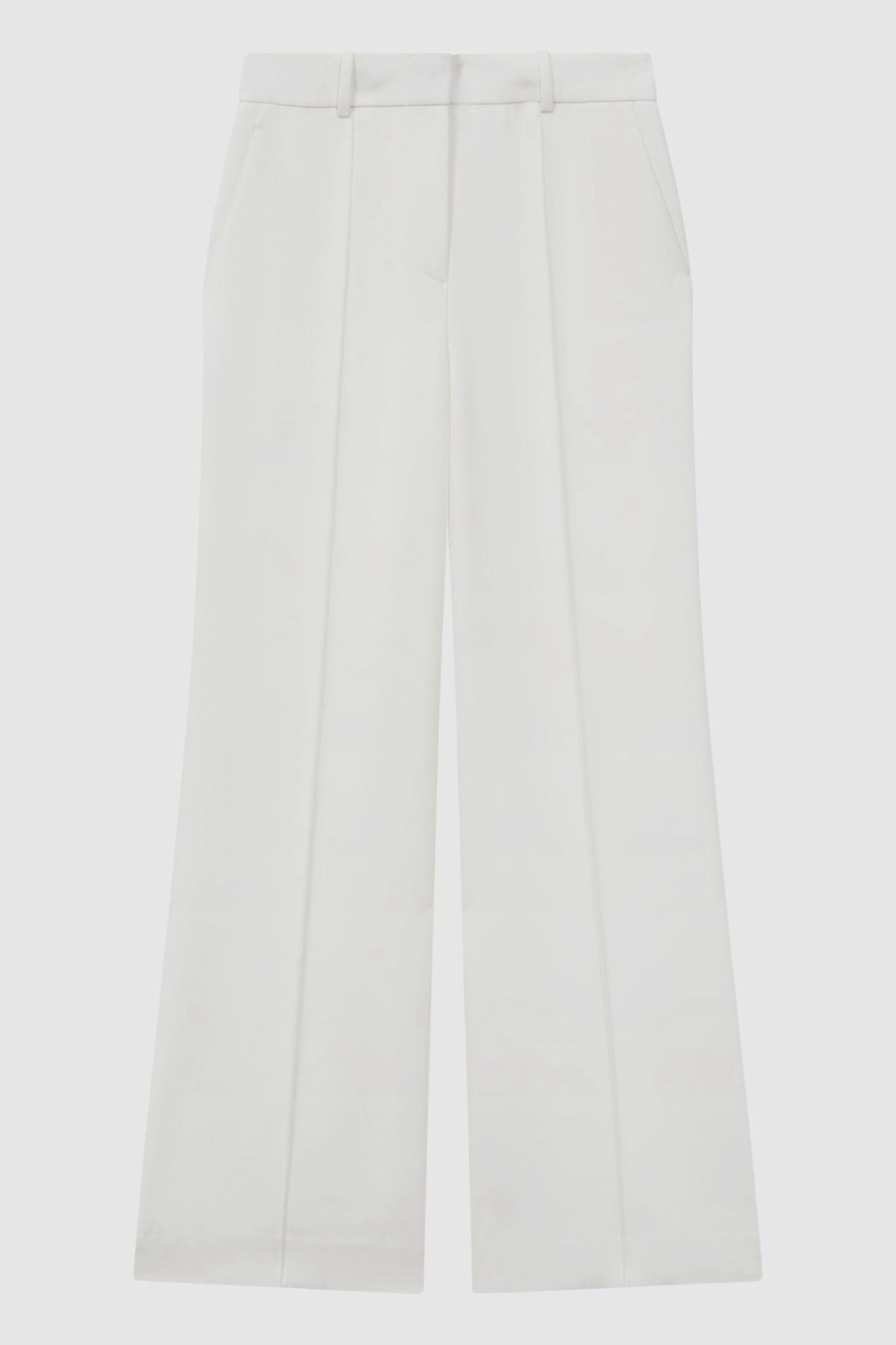 Reiss White Sienna Petite Crepe Wide Leg Suit Trousers - Image 2 of 8