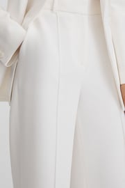 Reiss White Sienna Petite Crepe Wide Leg Suit Trousers - Image 4 of 8