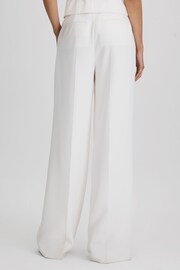 Reiss White Sienna Petite Crepe Wide Leg Suit Trousers - Image 6 of 8