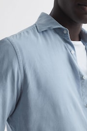 Reiss Soft Blue Vincy Corduroy Cutaway Collar Shirt - Image 3 of 6