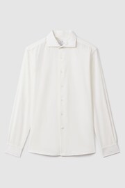 Reiss Off White Vincy Corduroy Cutaway Collar Shirt - Image 2 of 6