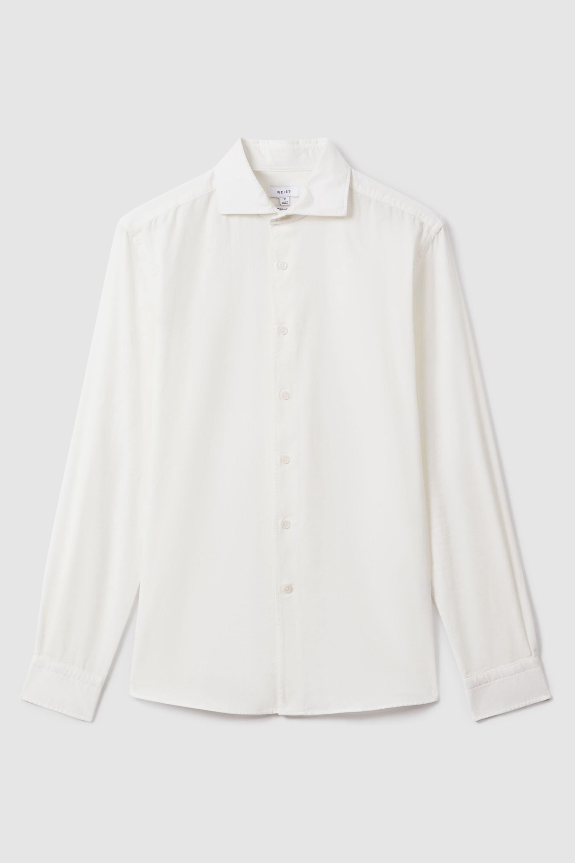 Reiss Off White Vincy Corduroy Cutaway Collar Shirt - Image 2 of 6