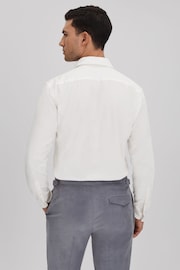 Reiss Off White Vincy Corduroy Cutaway Collar Shirt - Image 5 of 6