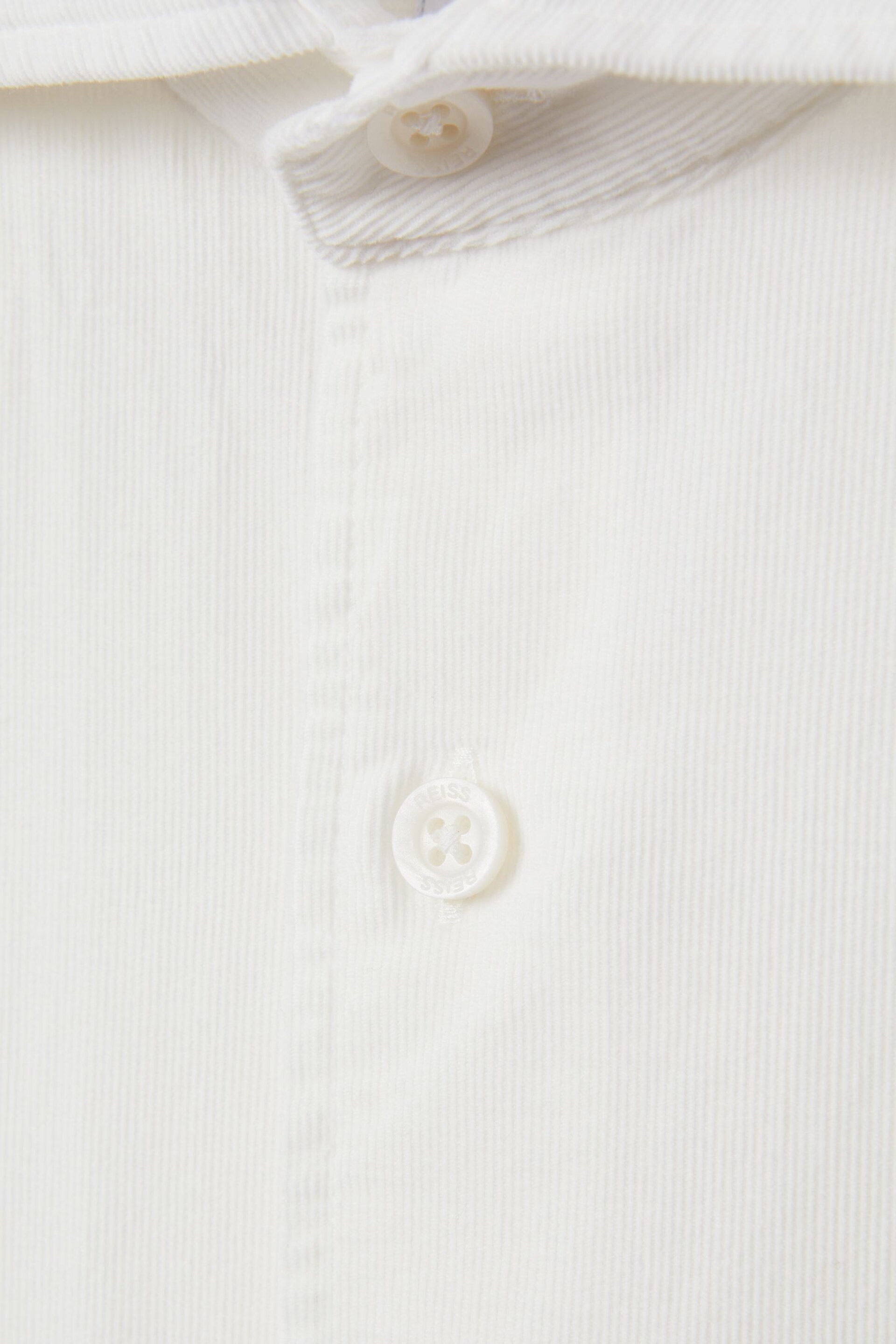 Reiss Off White Vincy Corduroy Cutaway Collar Shirt - Image 6 of 6