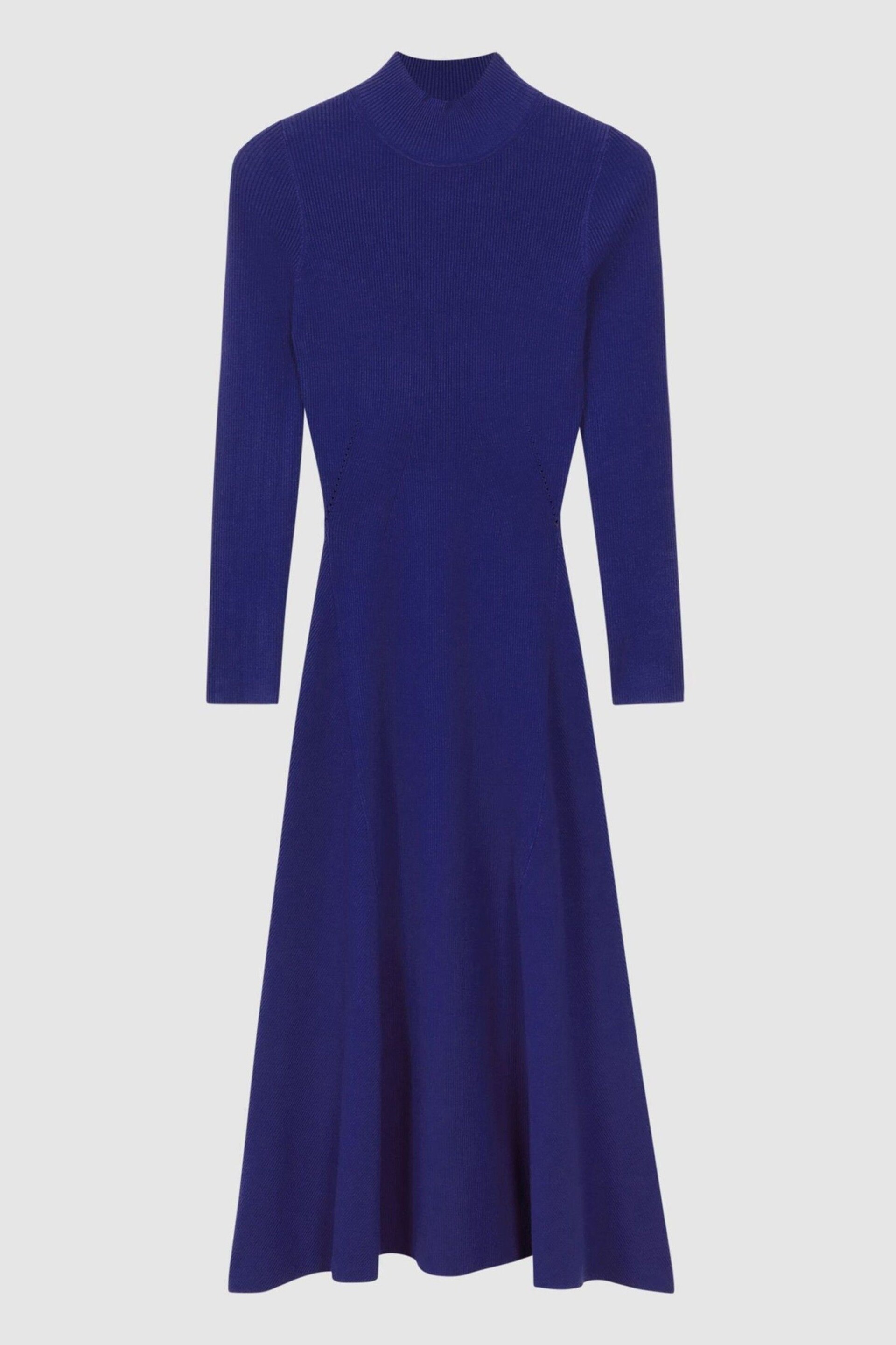 Reiss Blue Chrissy Knitted Bodycon Midi Dress - Image 2 of 5