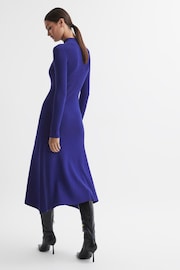 Reiss Blue Chrissy Knitted Bodycon Midi Dress - Image 5 of 5