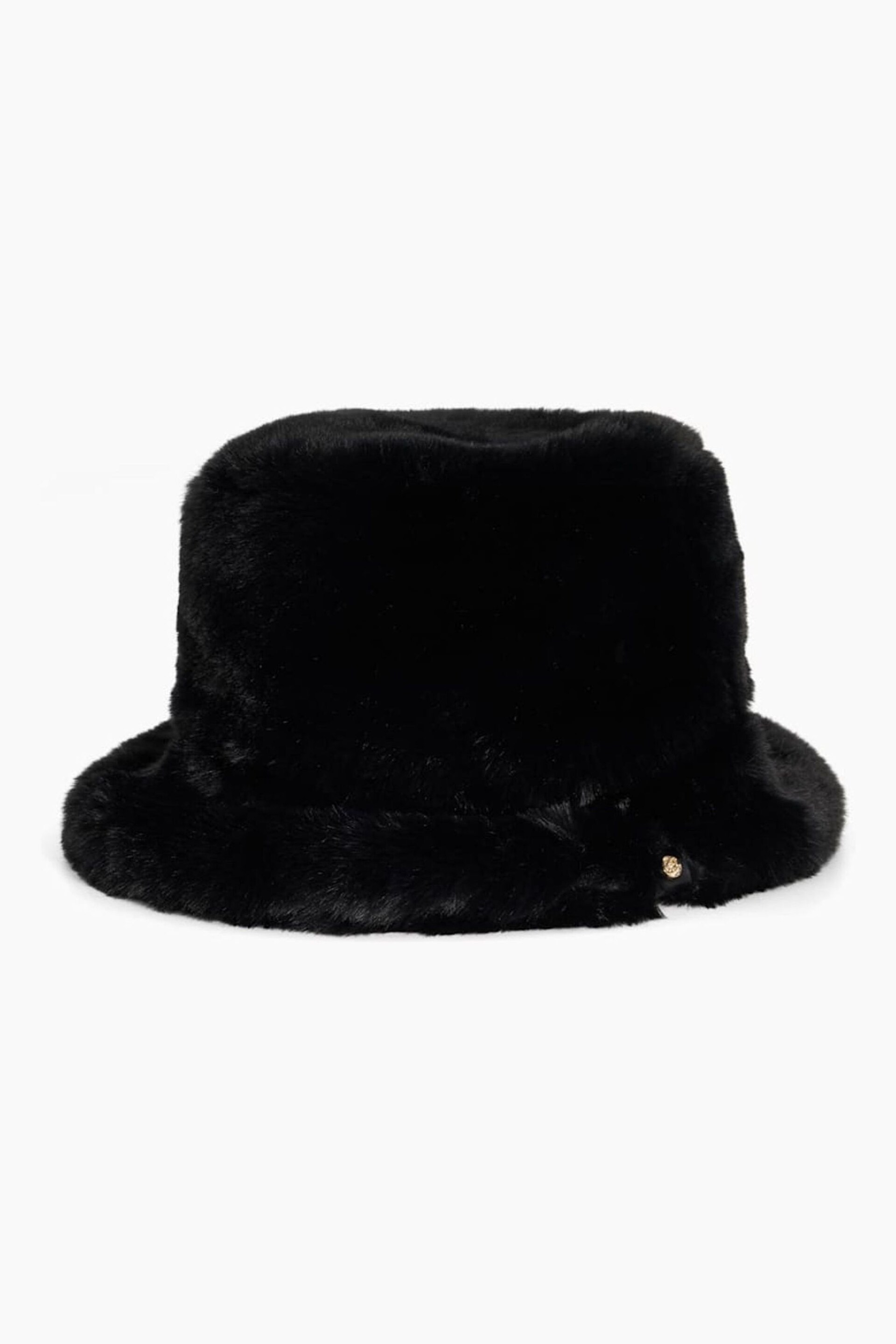Dune London Black Furries Faux Fur Bucket Hat - Image 1 of 1