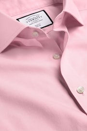 Charles Tyrwhitt Pink Non Iron Twill Cutaway Slim Fit 100% Cotton Shirt - Image 1 of 5