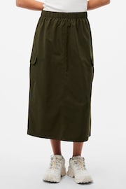 PIECES Green Midi Cargo Skirt - Image 1 of 5