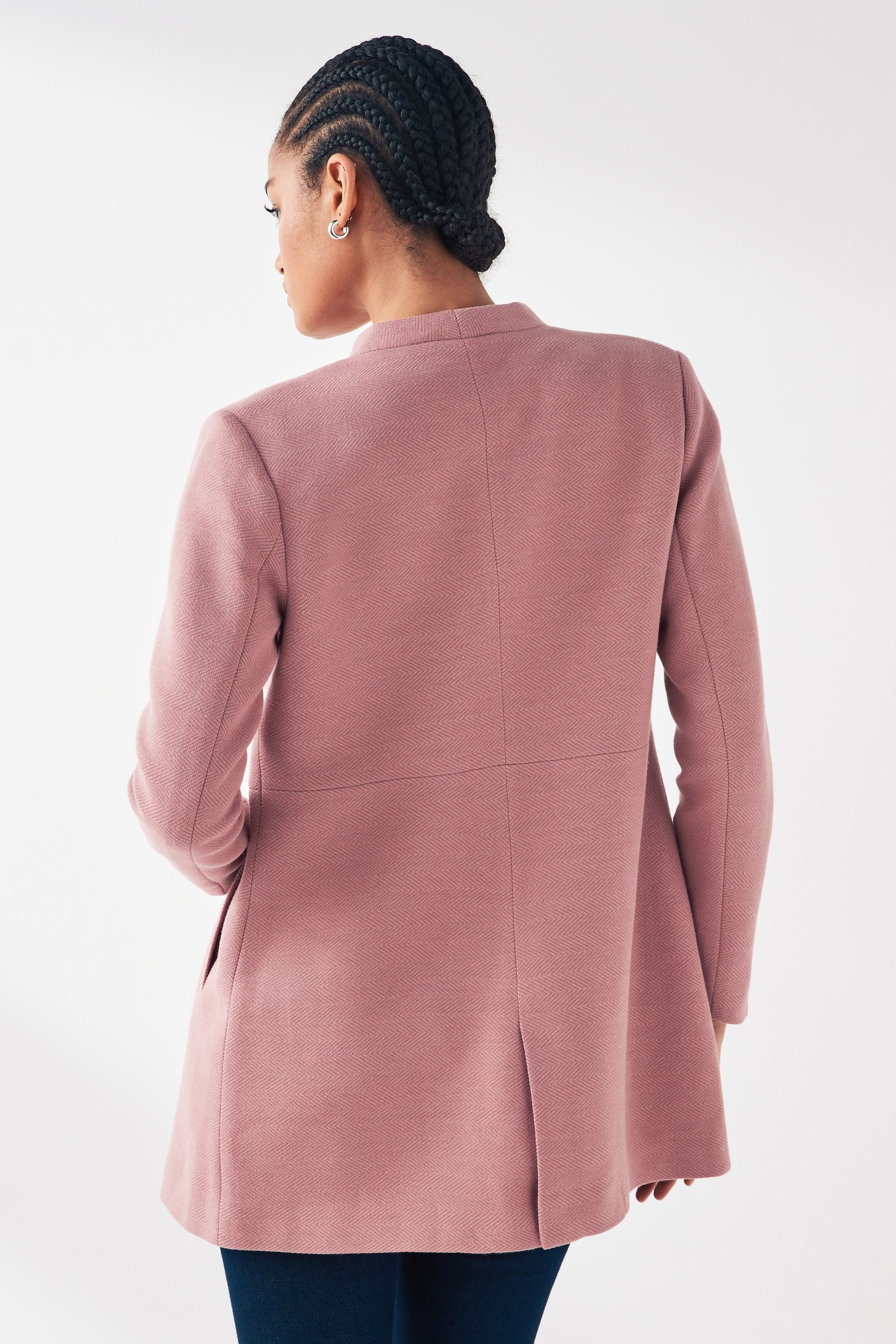 Buy ONLY Pink Collarless Coatigan from Next Luxembourg
