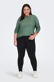 ONLY Curve Green Textured Lightweight Jumper - Image 3 of 7