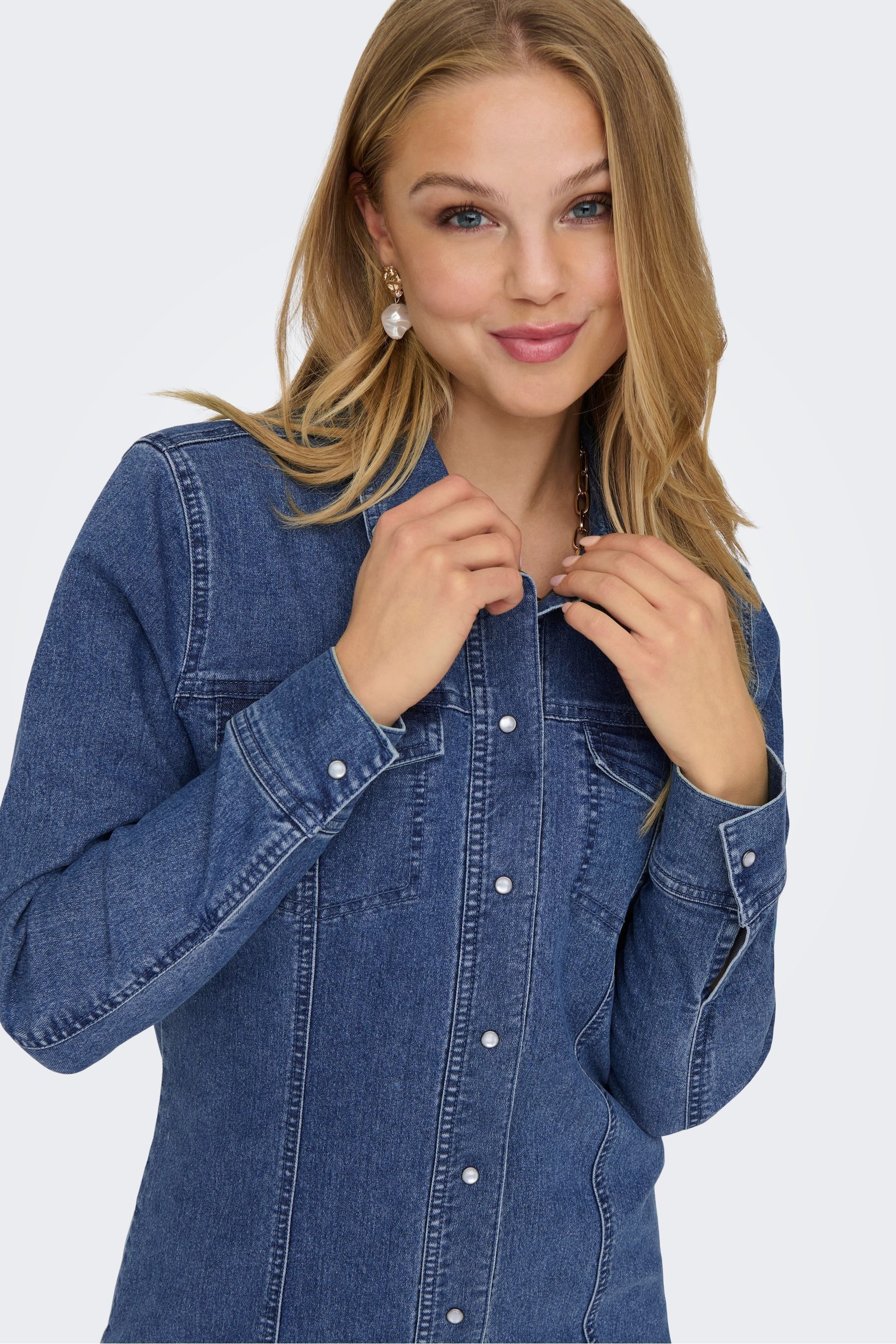Jdy denim shirt dress clearance
