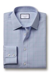 Charles Tyrwhitt Blue Prince of Wales Non-iron Poplin Slim Fit Shirt - Image 4 of 6