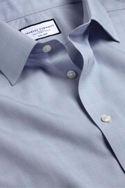 Charles Tyrwhitt Blue Prince of Wales Non-iron Poplin Slim Fit Shirt - Image 5 of 6