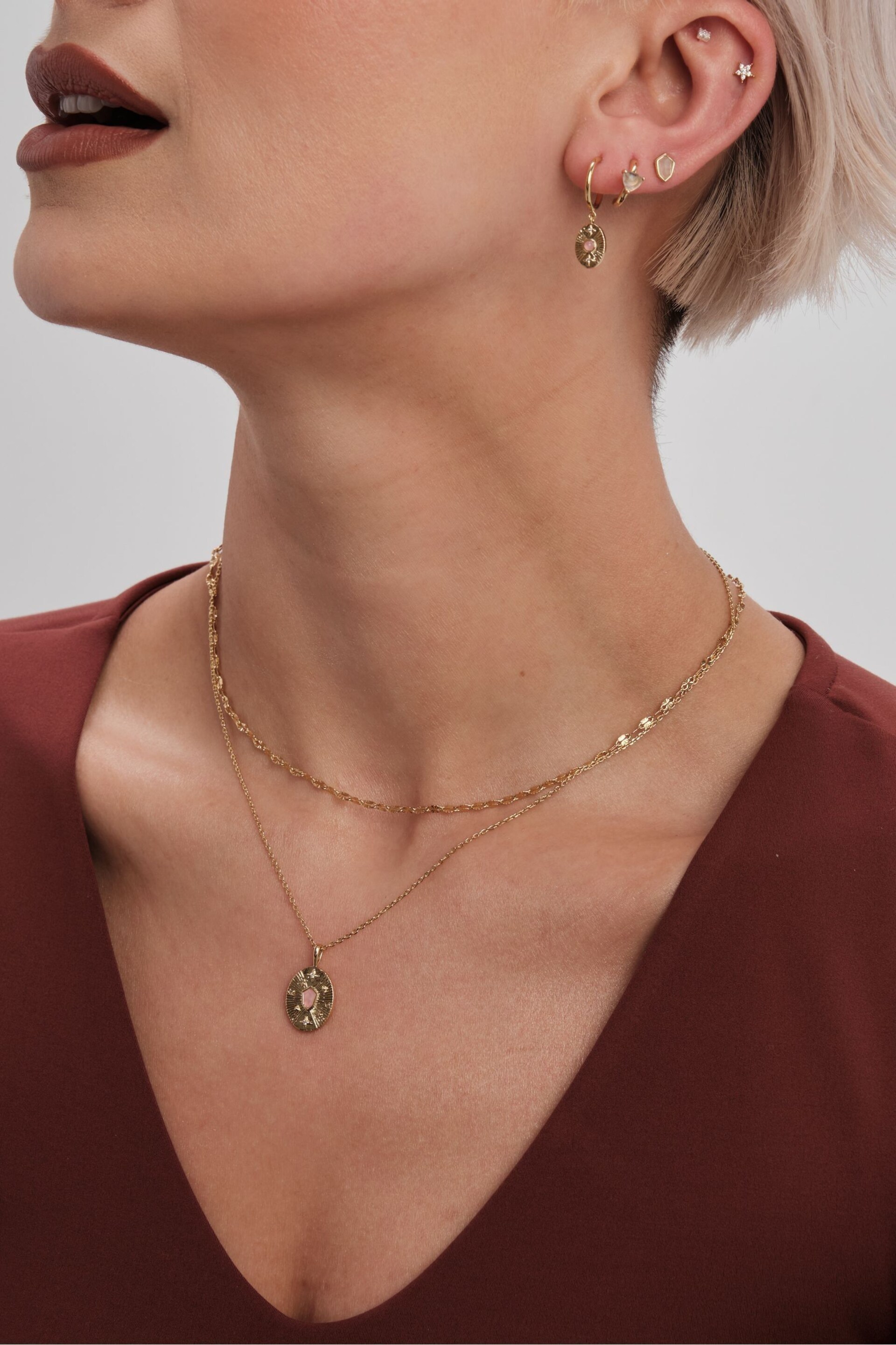 Inicio Gold Tone Gift Pouch Diamond Cut Chain Necklace - Image 2 of 2