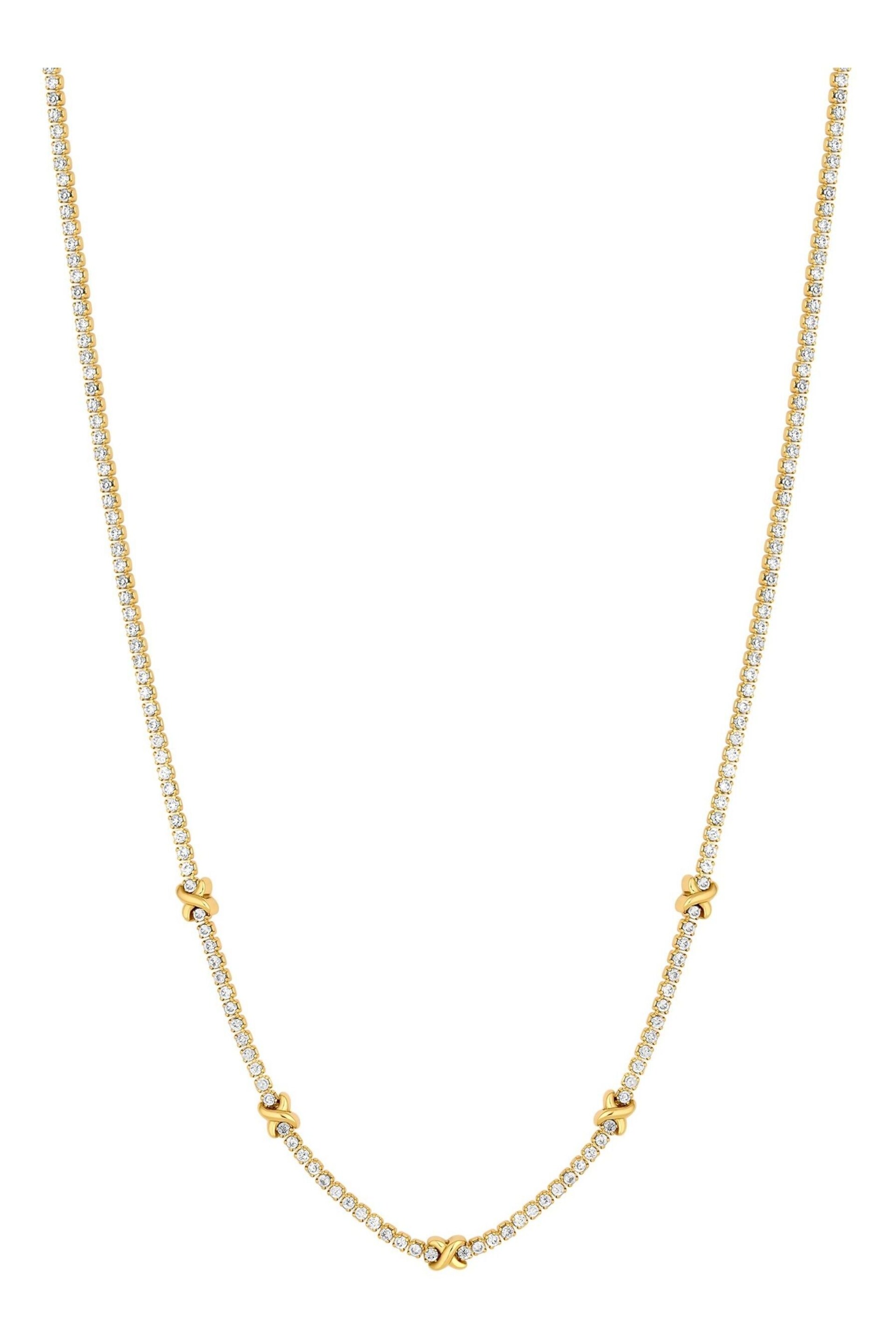 Inicio Gold Plated Cubic Zirconia Kiss Necklace - Image 1 of 2