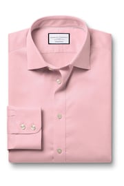 Charles Tyrwhitt Pink Egyptian Cotton Windsor Weave Slim Fit Shirt - Image 4 of 6