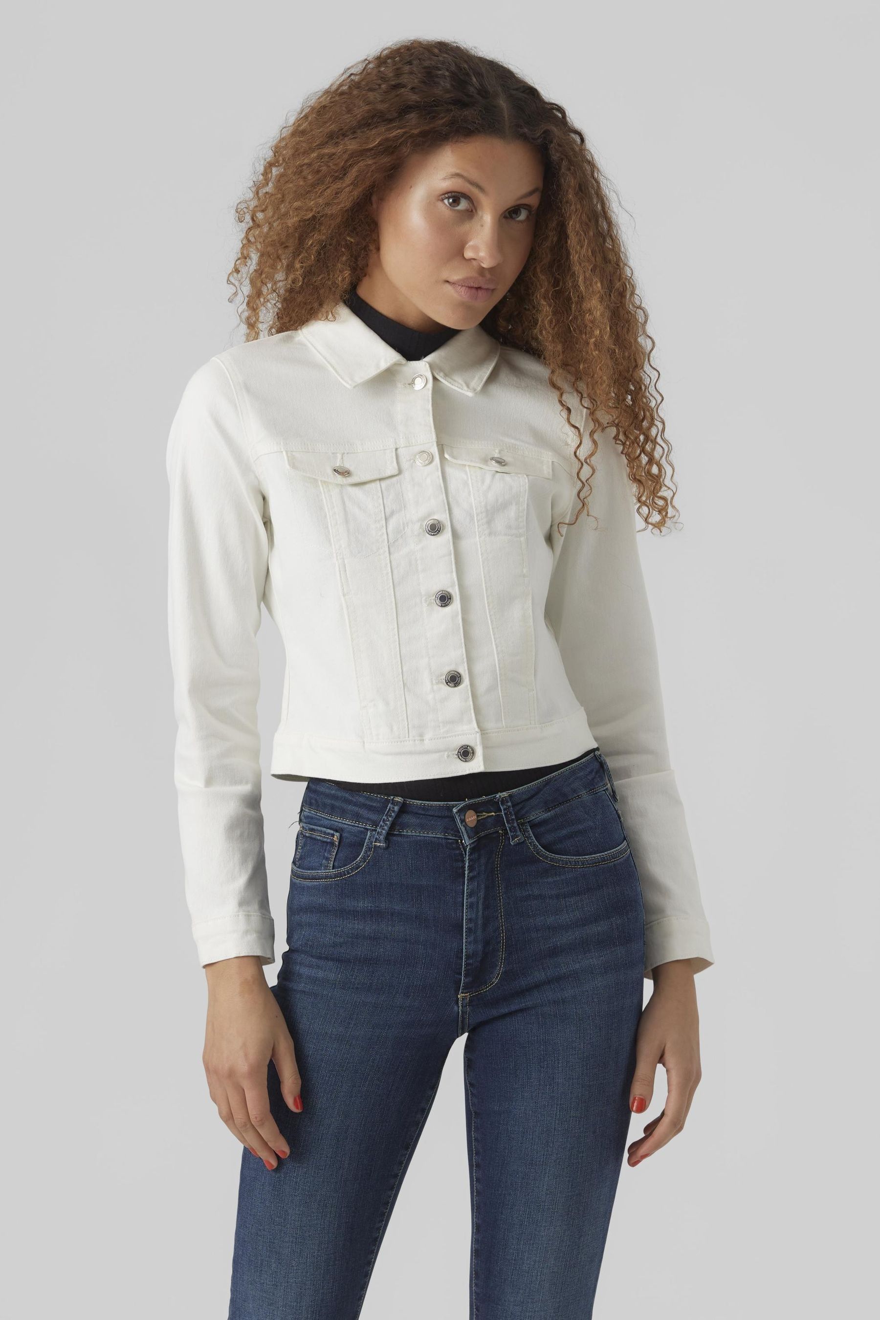 Vero moda white denim jacket cheap