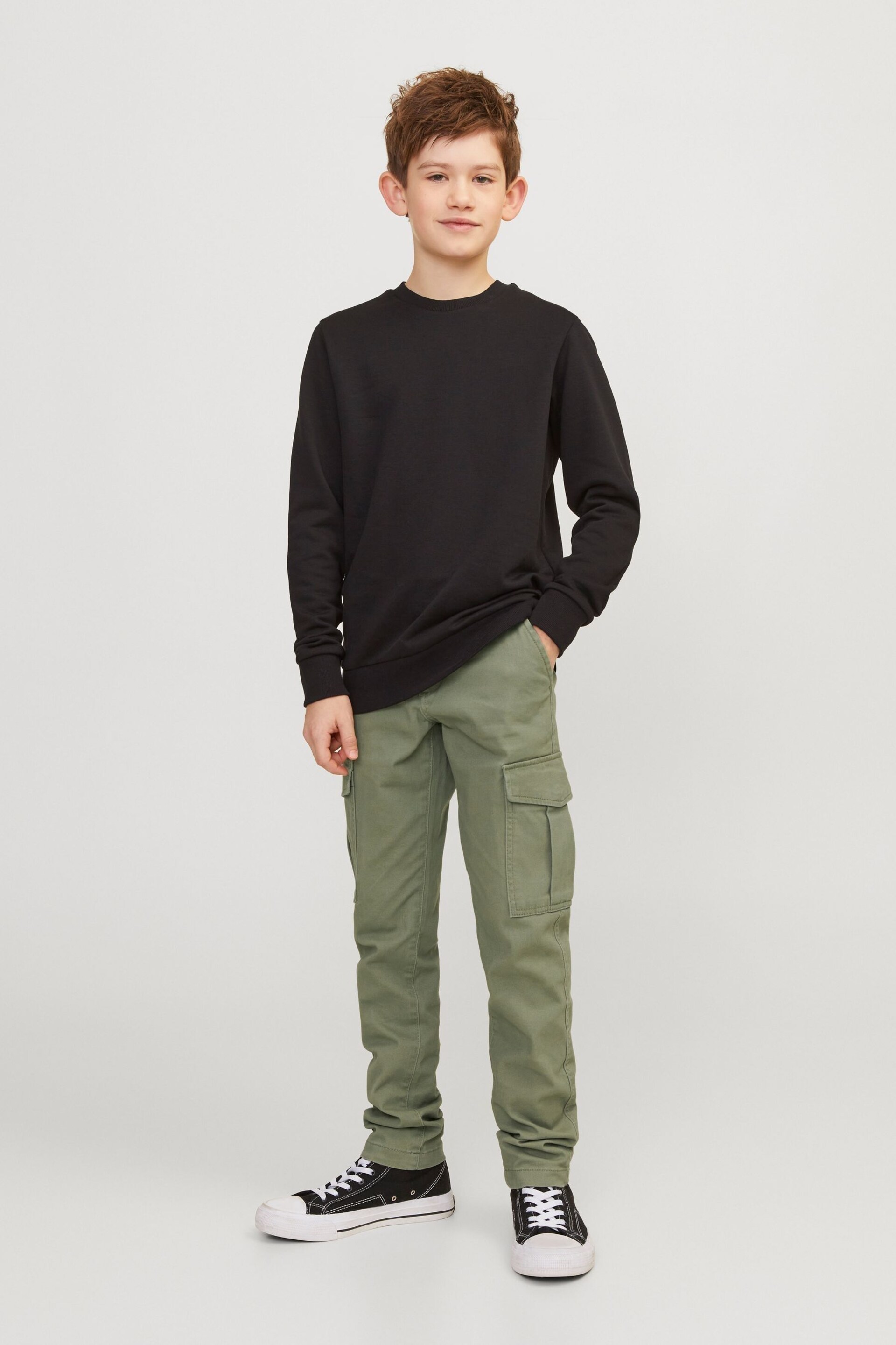 JACK & JONES JUNIOR Cargo Black Trousers - Image 2 of 6