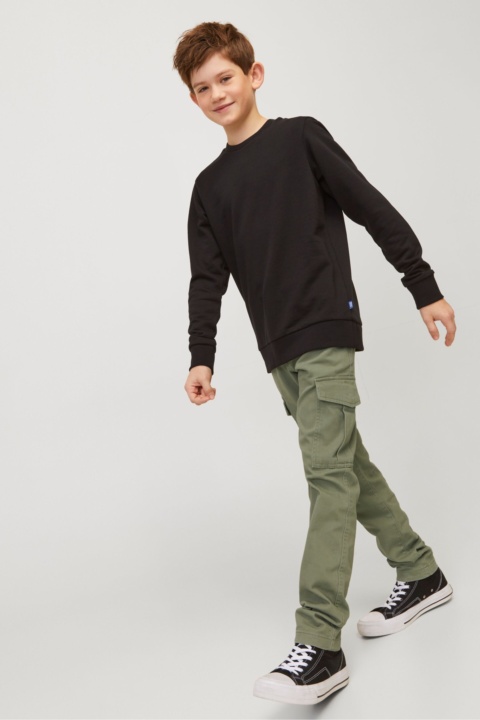 JACK & JONES JUNIOR Cargo Black Trousers - Image 4 of 6