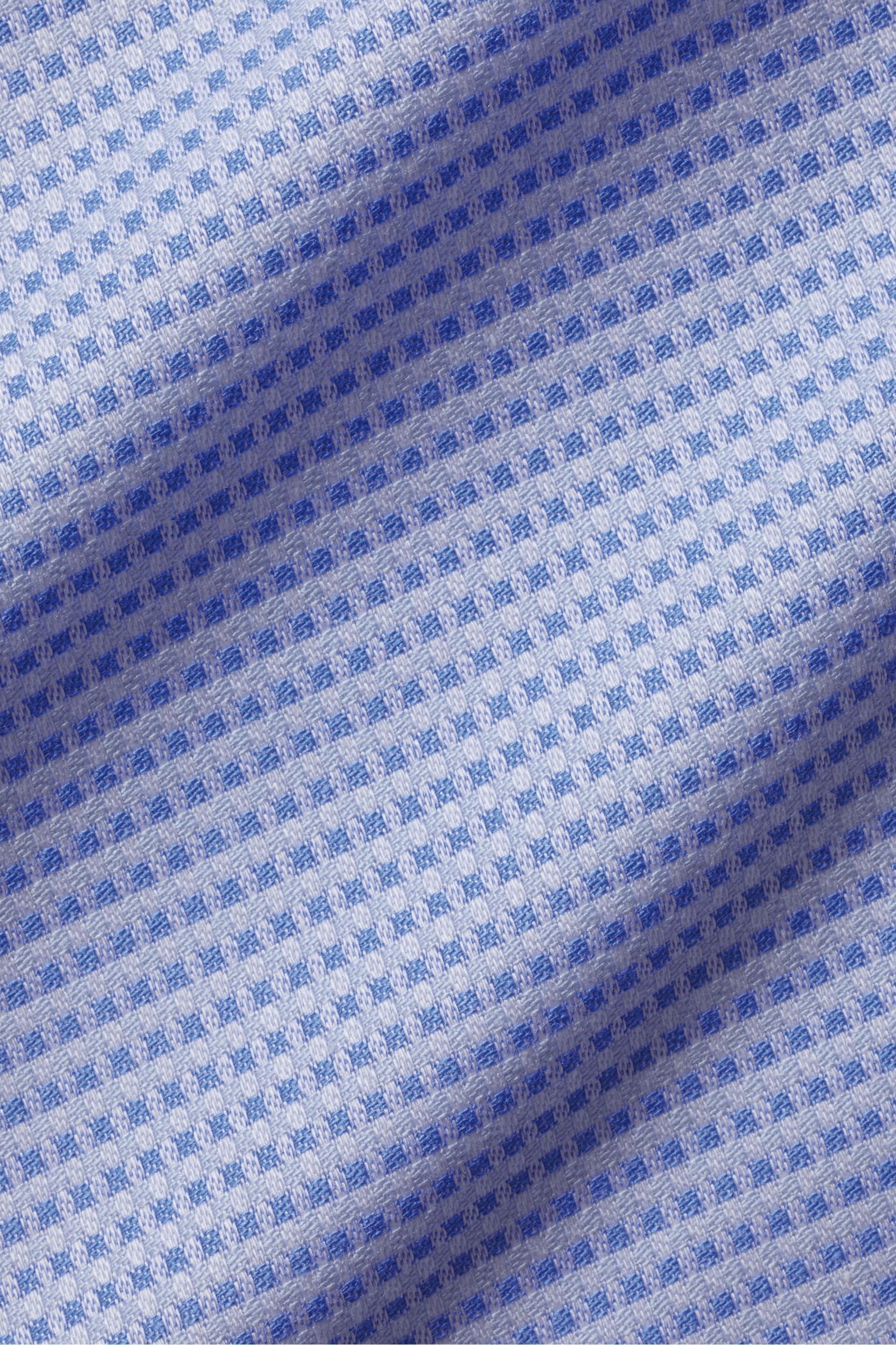 Charles Tyrwhitt Blue Non-iron Stretch Texture Slim Fit Shirt - Image 6 of 6