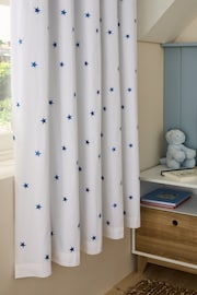 Blue Star Embroidered Star Eyelet Eyelet Blackout Curtains - Image 3 of 5