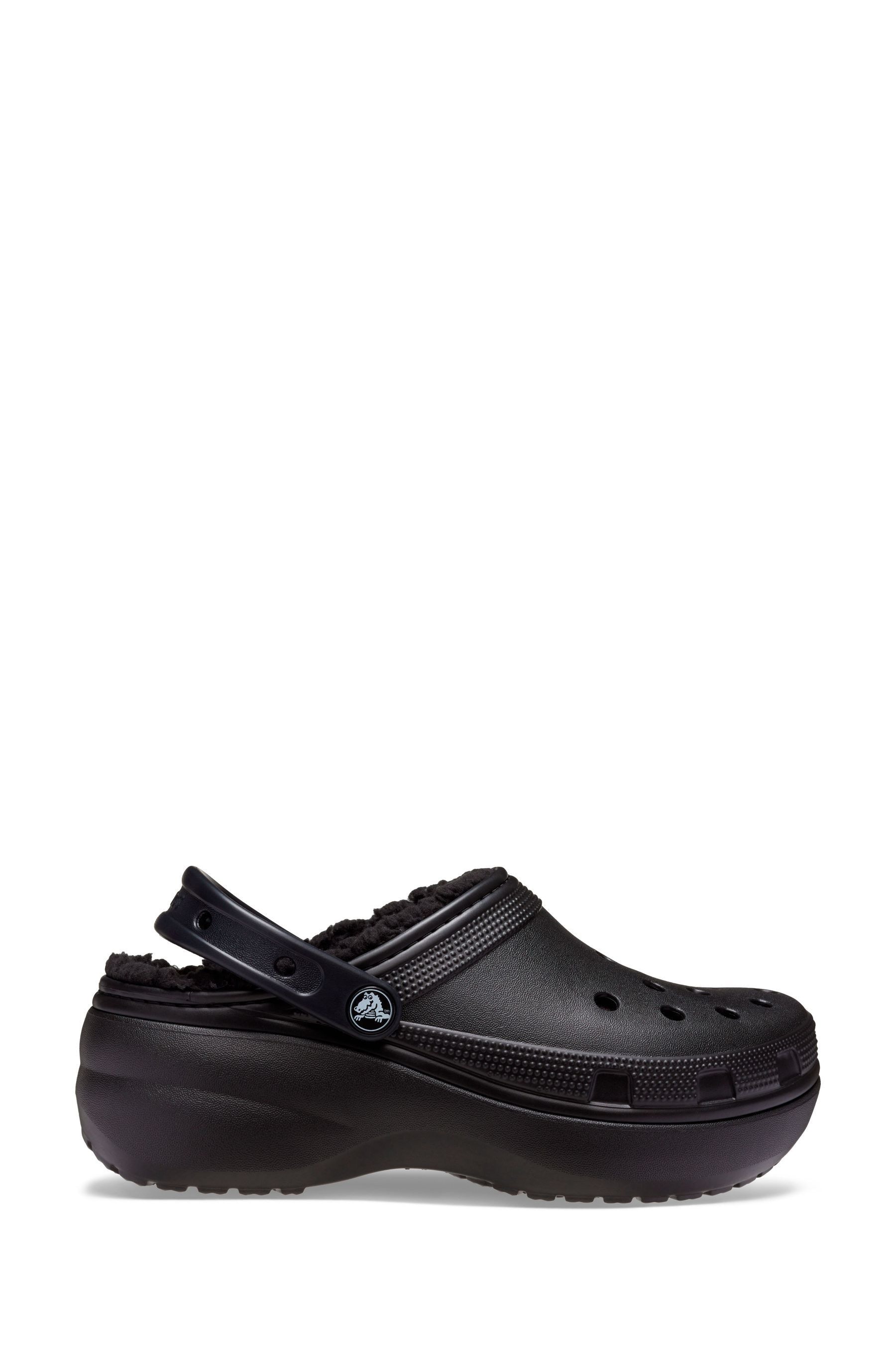 Furry black crocs discount