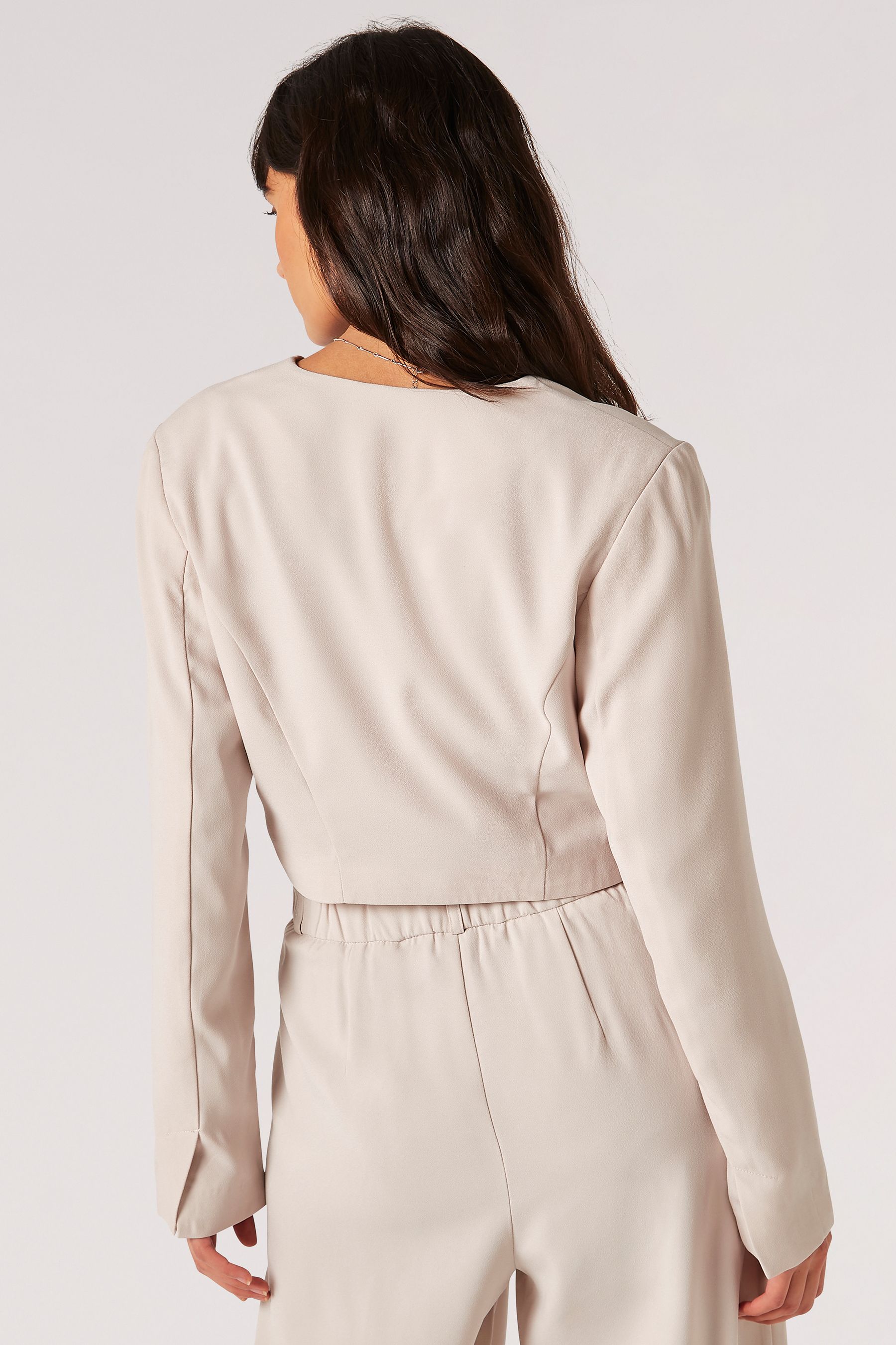 Apricot Cream Cropped Bolero Jacket