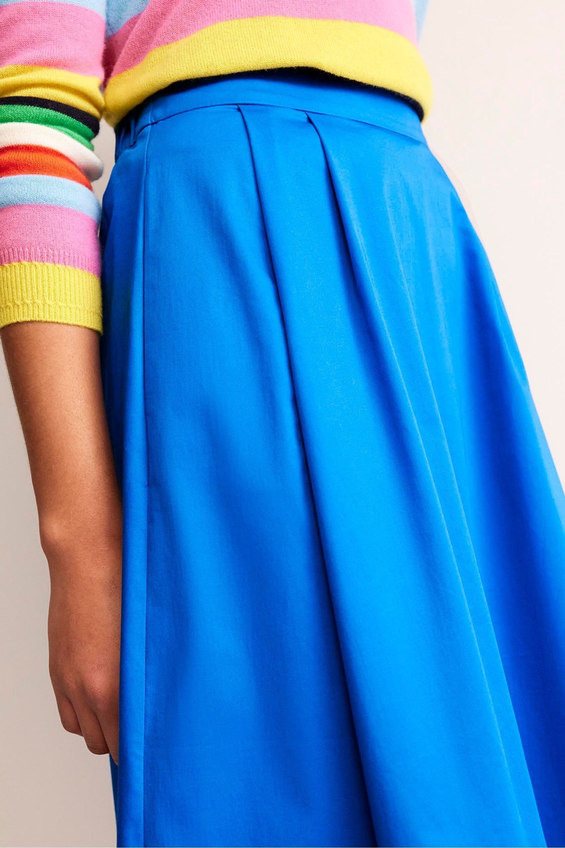 Boden Blue Isabella Cotton Sateen Skirt - Image 1 of 5