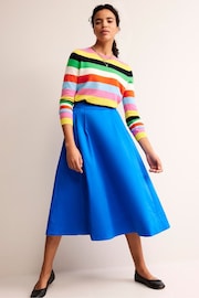 Boden Blue Isabella Cotton Sateen Skirt - Image 4 of 5