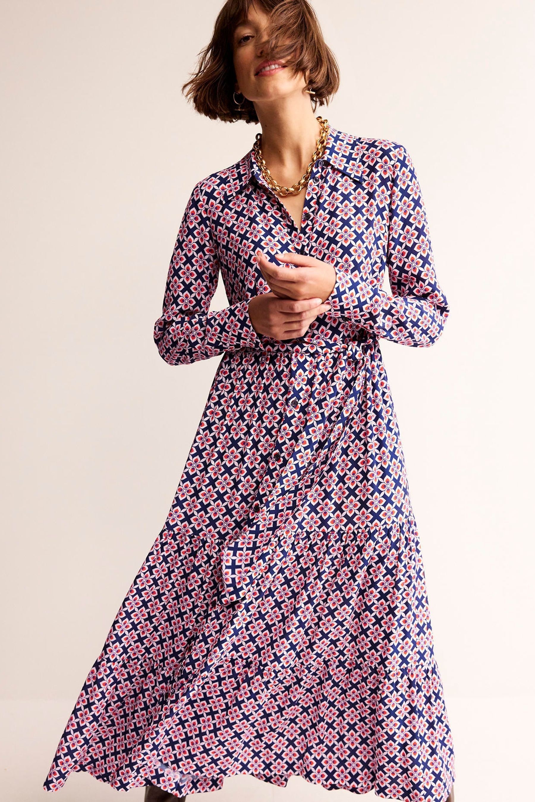 Buy Boden Purple Petite Flo Midi Shirt Dress from Next Luxembourg