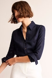 Boden Blue Petite Petite Sienna Linen Shirt - Image 2 of 4