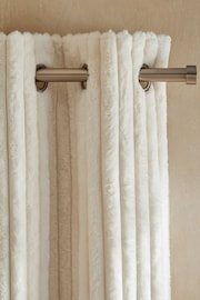 Natural Faux Fur Polar Eyelet Lined Curtains - Image 1 of 6