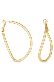 Jon Richard Gold Tone Stainless Steel Large Twist Hoop Earrings - Image 1 of 2