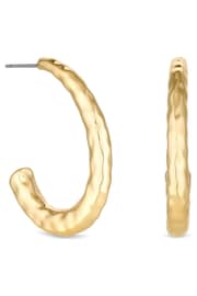 Jon Richard Gold Tone Hammered Stainless Steel Hoop Earrings - Image 1 of 3