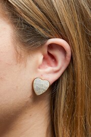 Jon Richard Gold Mother Of Pearl Heart Stud Earrings - Image 4 of 4
