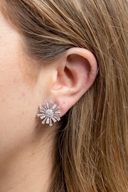 Jon Richard Silver Tone Baguette Starburst Stud Earrings - Image 4 of 4